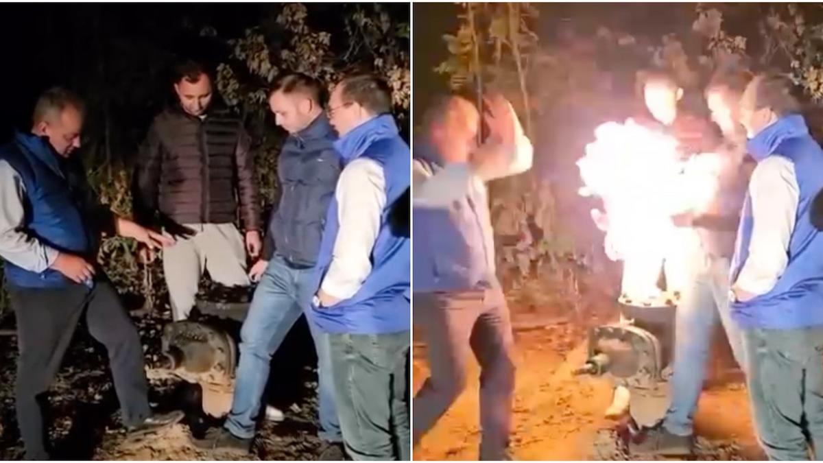 senator pnl la un pas sa ia foc dupa ce un amic a aprins bricheta langa o sonda de gaze