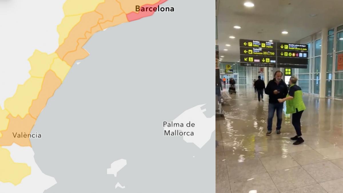 barcelona a intrat sub avertizare meteo cod rosu de ploi extreme aeroportul el prat a fost inchis toate trenurile au fost anulate
