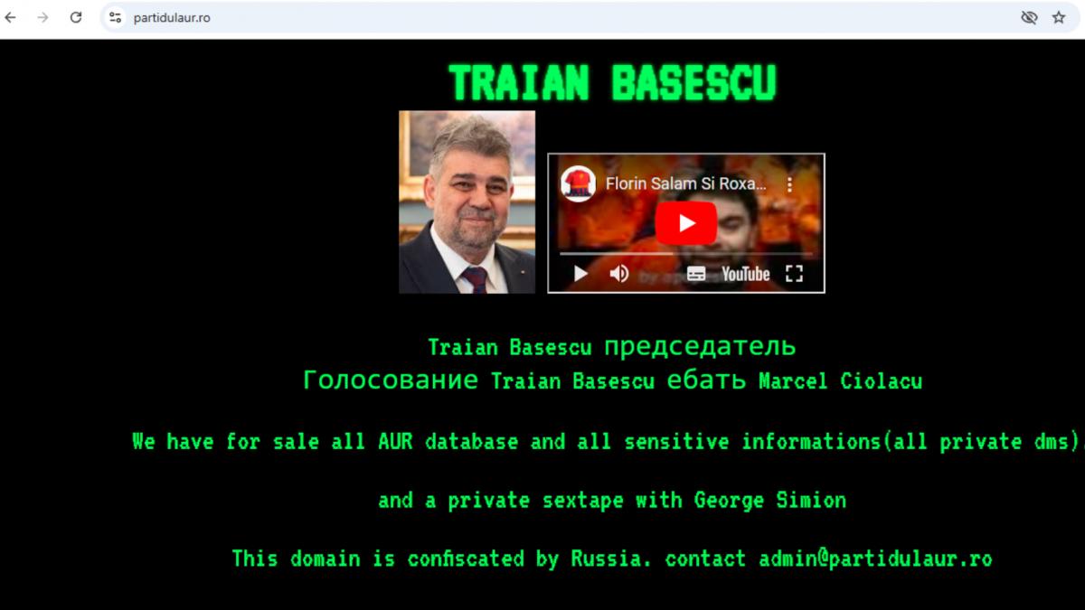 site ul aur a fost spart de hackeri pe prima pagina aparea poza lui ciolacu o manea si mesajul acest site a fost confiscat de rusia
