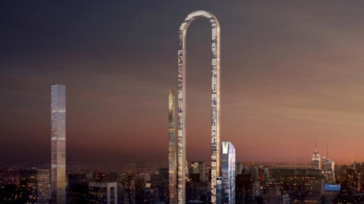 un zgarie nori bizar in forma de u ar putea deveni cea mai lunga cladire din lume dar oamenii din new york se tem de umbra lui