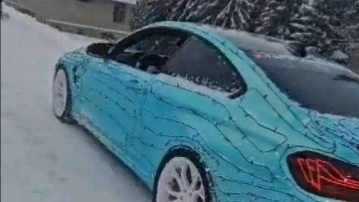 ce amenda a primit un sofer care si a impodobit bmw ul cu luminite de craciun a ramas si fara certificatul de inmatriculare al masinii