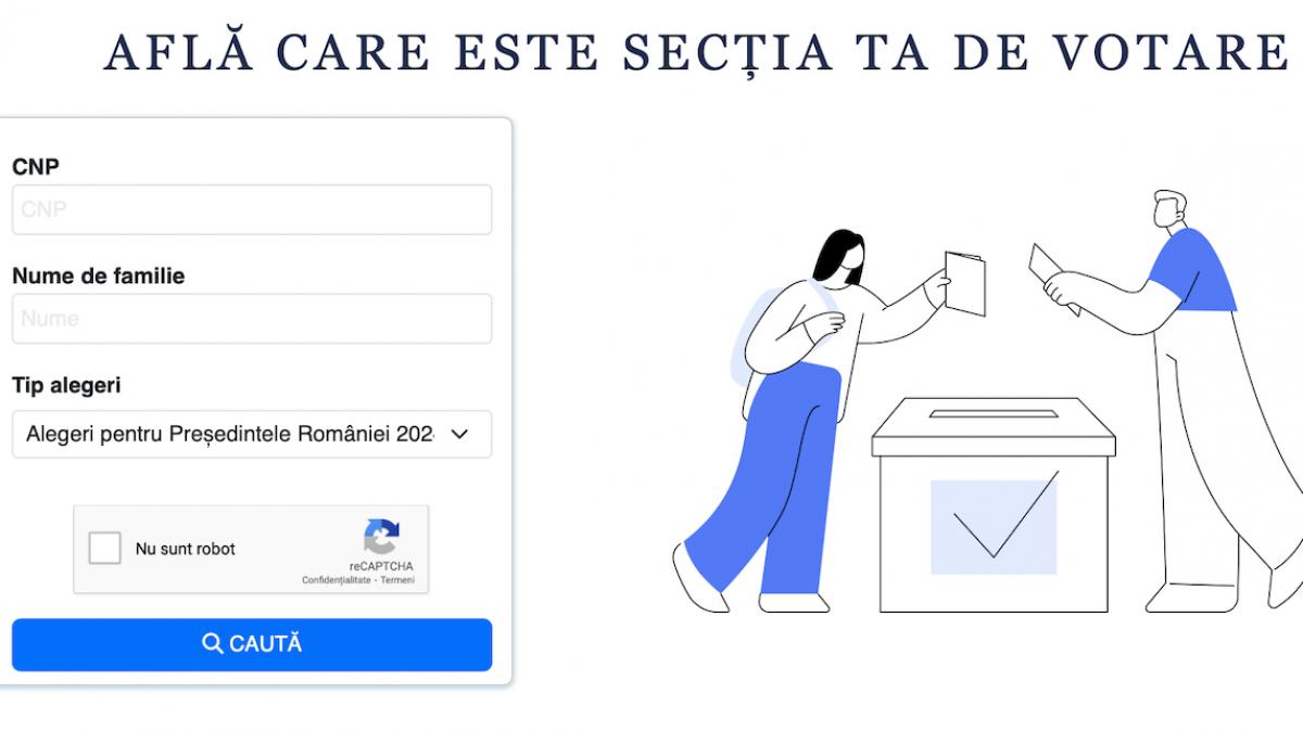 cum poti afla la ce sectie trebuie sa votezi astazi