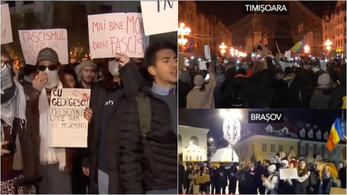 a doua seara de proteste in marile orase ale tarii fata de calin georgescu tinerii va cer in cor nu votati un dictator