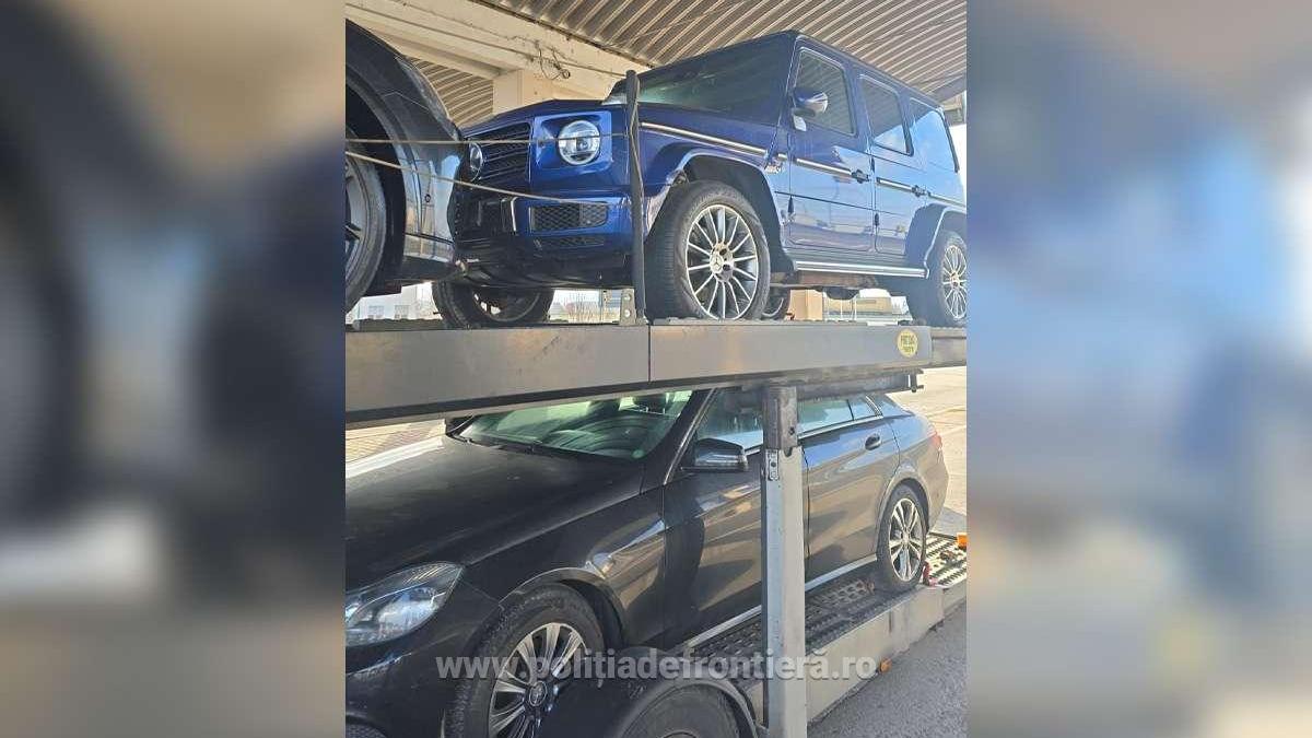 masini de 150 000 de euro confiscate de vamesii la giurgiu ruse doua erau ascunse printre alte autoturisme pe o platforma
