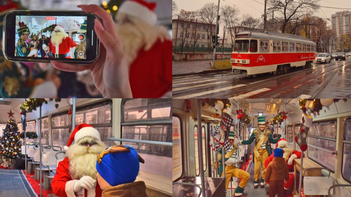 magia sarbatorilor in bucuresti 300 de copii s au plimbat cu tramvaiul lui mos craciun si tramvaiul cofetarie