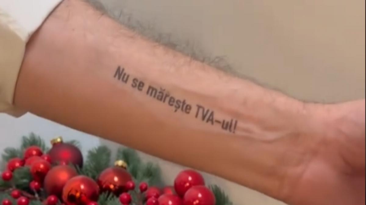 ciolacu si a tatuat pe mana mesajul nu se mareste tva ul dupa ce guvernul a inghetat pensiile si salariile