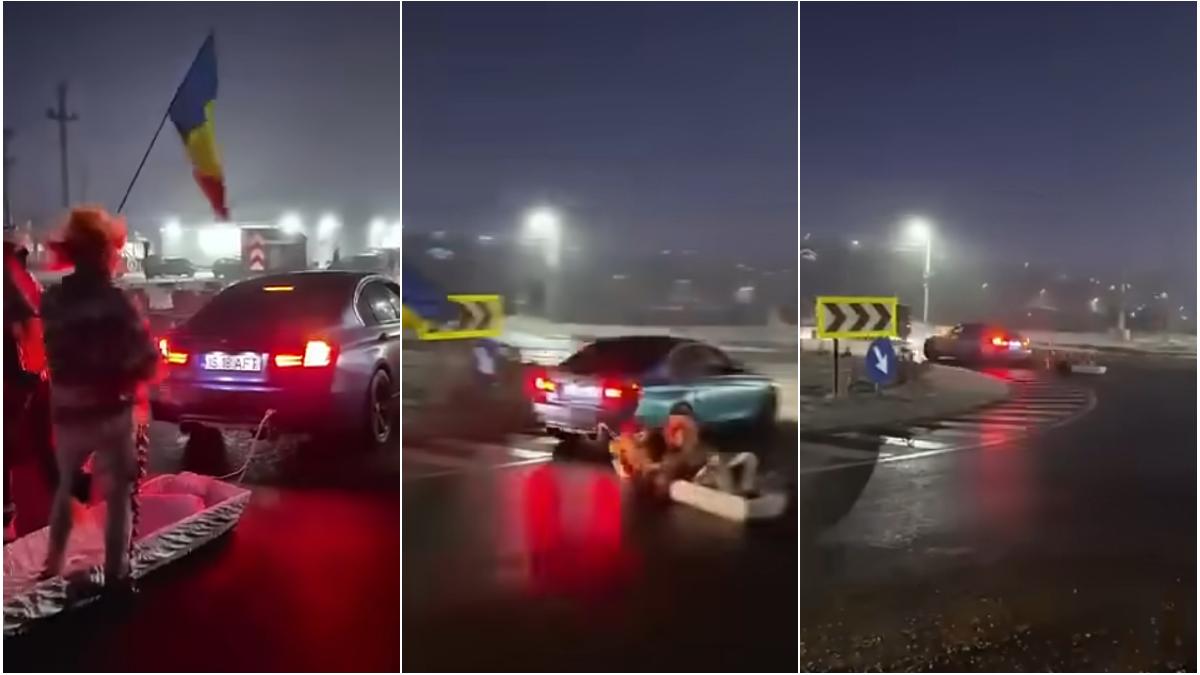 politia face cercetari dupa o provocare pe tiktok un sofer se invarte cu masina de care e legat un sicriu in care erau doi tineri