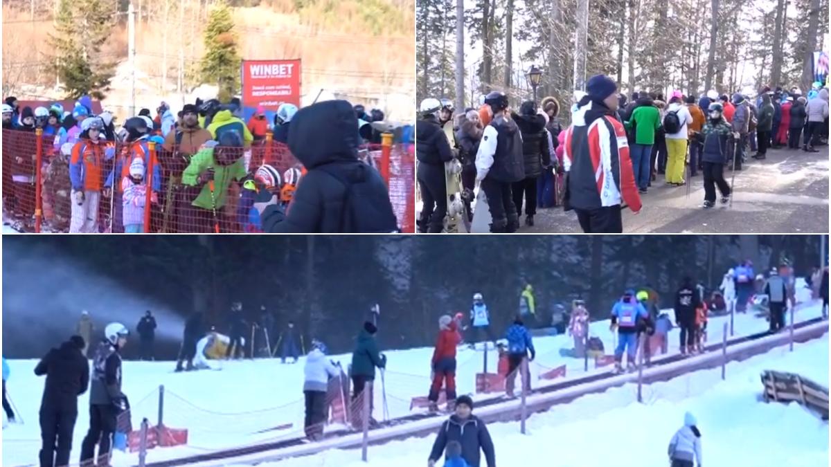 partiile sunt pline pana la refuz turistii care au plecat sa gaaseasca locuri mai libere de schiat au blocat si mai tare statiunile