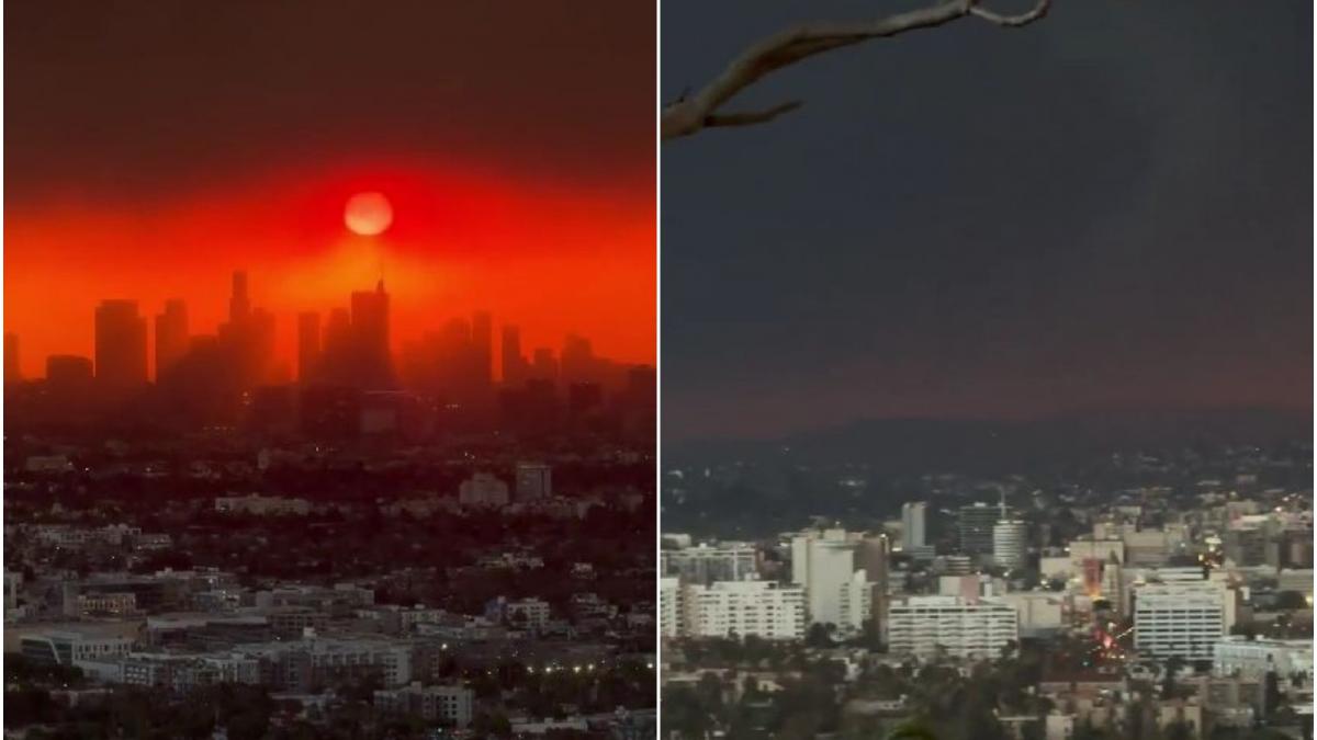 imagini post apocaliptice cum se vede rasaritul de soare in los angeles dupa incendiul devastator