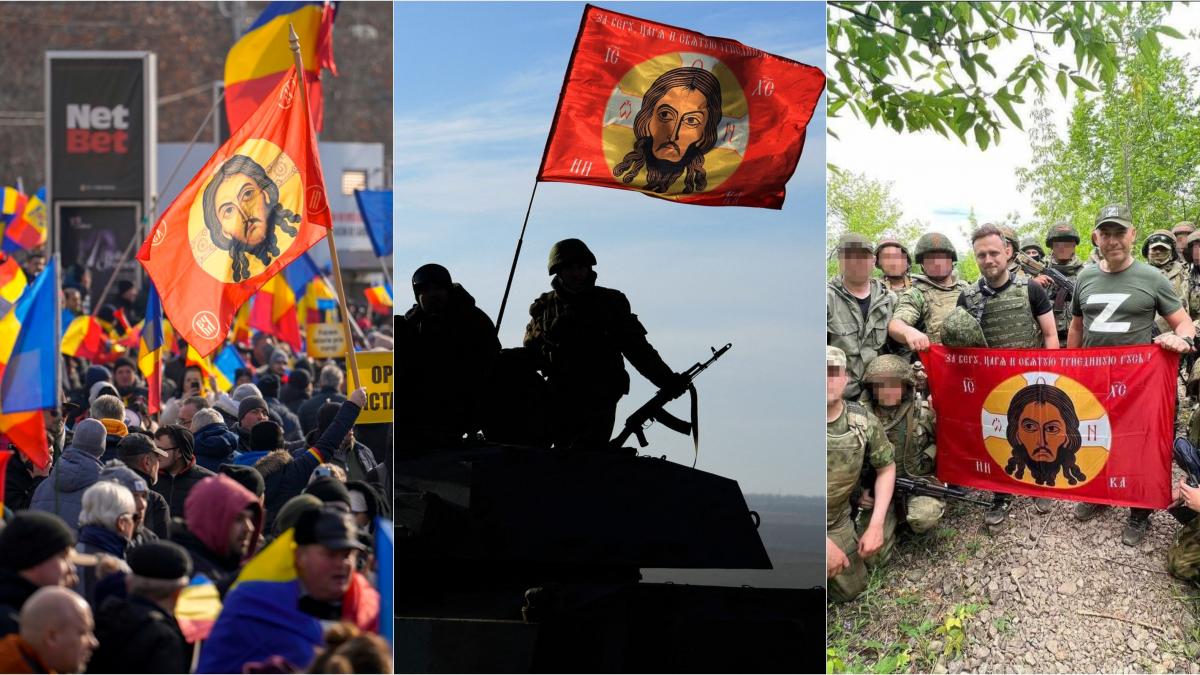 cum a aparut drapelul de lupta al rusilor in ucraina la mitingul aur de duminica ce reprezinta steagul controversat