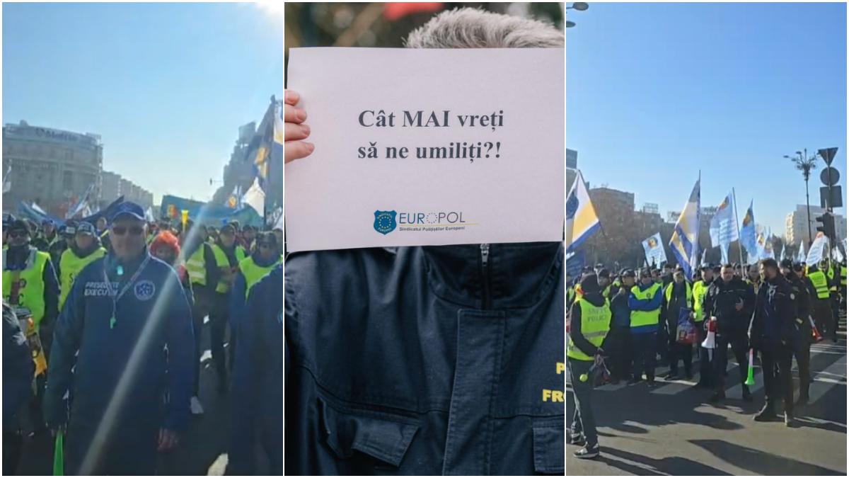 politistii protesteaza vineri in bucuresti dupa ce nu au primit solutii la reducerea salariilor sindicalistii anuntau 15 000 de oameni