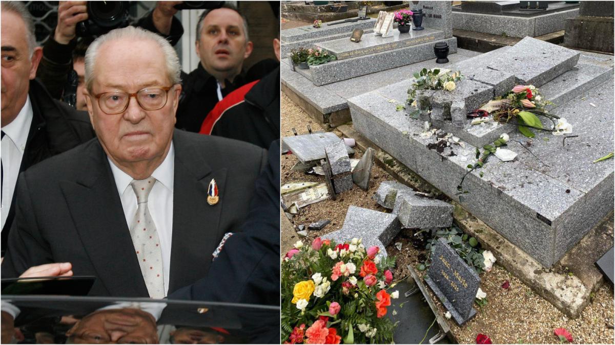 mormantul lui jean marie le pen fostul lider francez de extrema dreapta a fost vandalizat credeti ca ne veti intimida