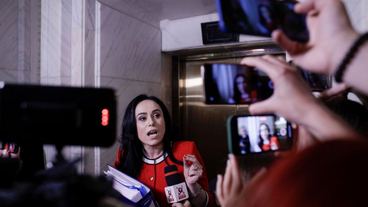 simona bucura oprescu fuge pe holurile parlamentului ca sa evite intrebarile jurnalistilor despre ajutoarele pentru pensionari