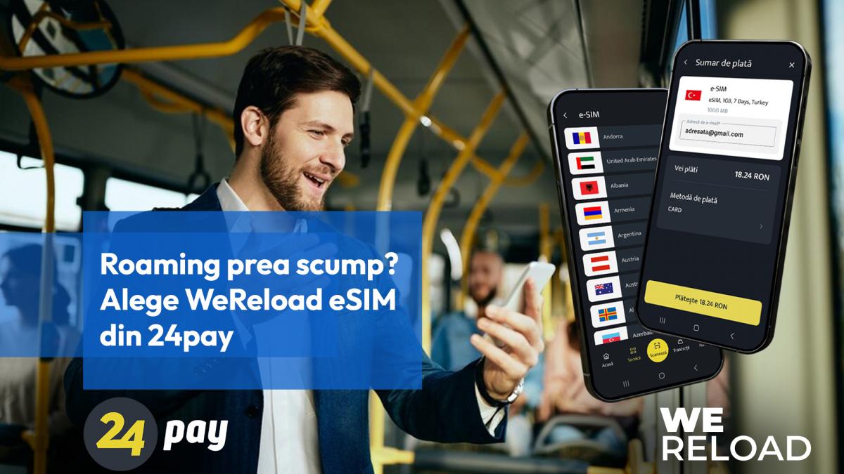 wereload si 24pay anunta un parteneriat pentru integrarea esim urilor wereload in aplicatia 24pay