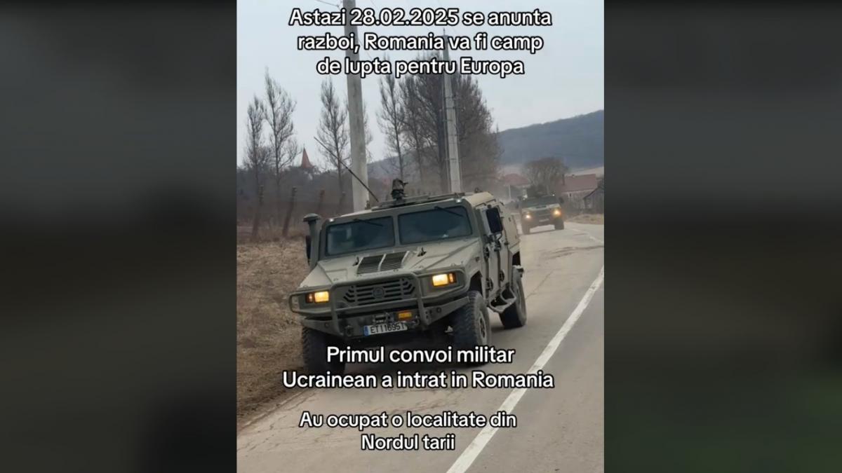 fake news halucinant pe tiktok un clip cu un convoi militar anunta ca armata ucrainei a intrat in romania