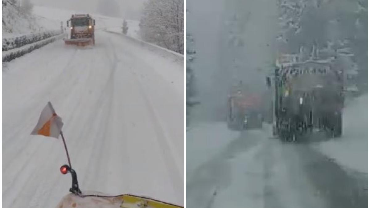 ninsori abundente si ploi in mai multe zone din romania in gorj stratul de zapada este de 15 centimetri