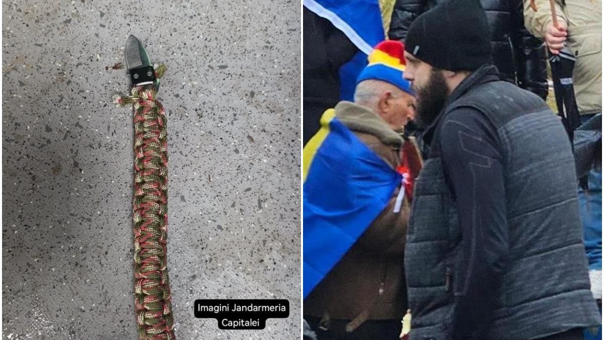 polonezul instigator prins cu cutit la protest desi nu avea voie sa participe a fost retinut ce a spus cand era flancat de mascati