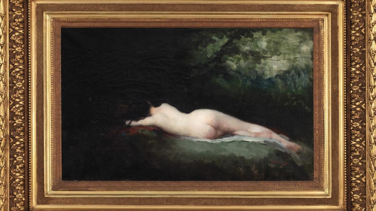 tabloul nimfa dormind de nicolae grigorescu unul din cele mai scumpe nuduri romanesti va fi scos la licitatie pentru o suma uriasa