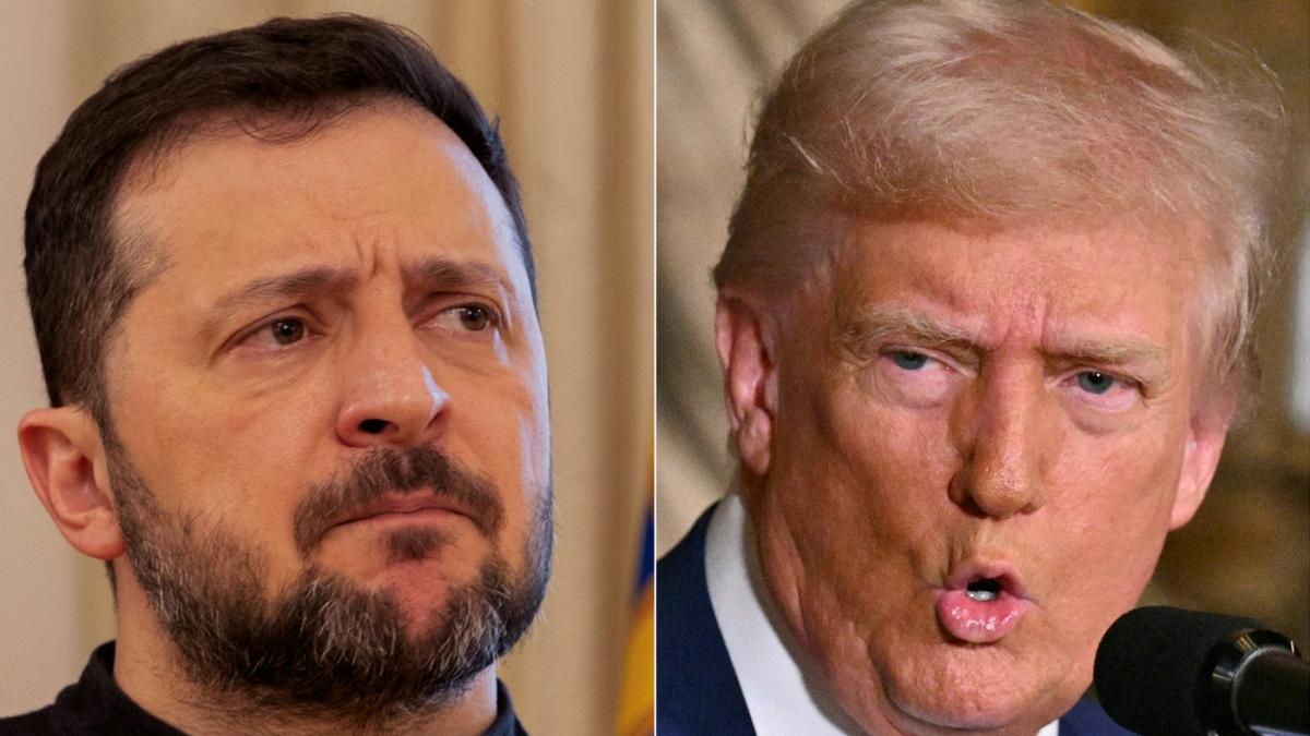 Colaj Zelenski stânga, Trump dreapta