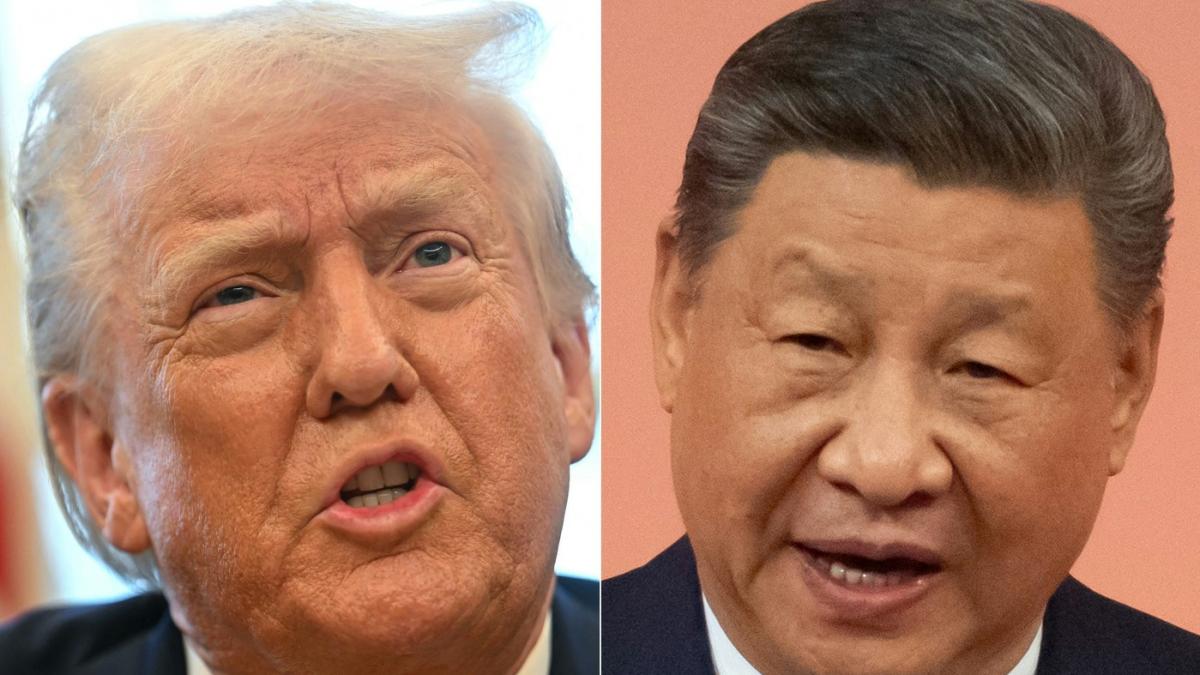 Colaj Donald Trump (stânga) și Xi Jinping (dreapta)