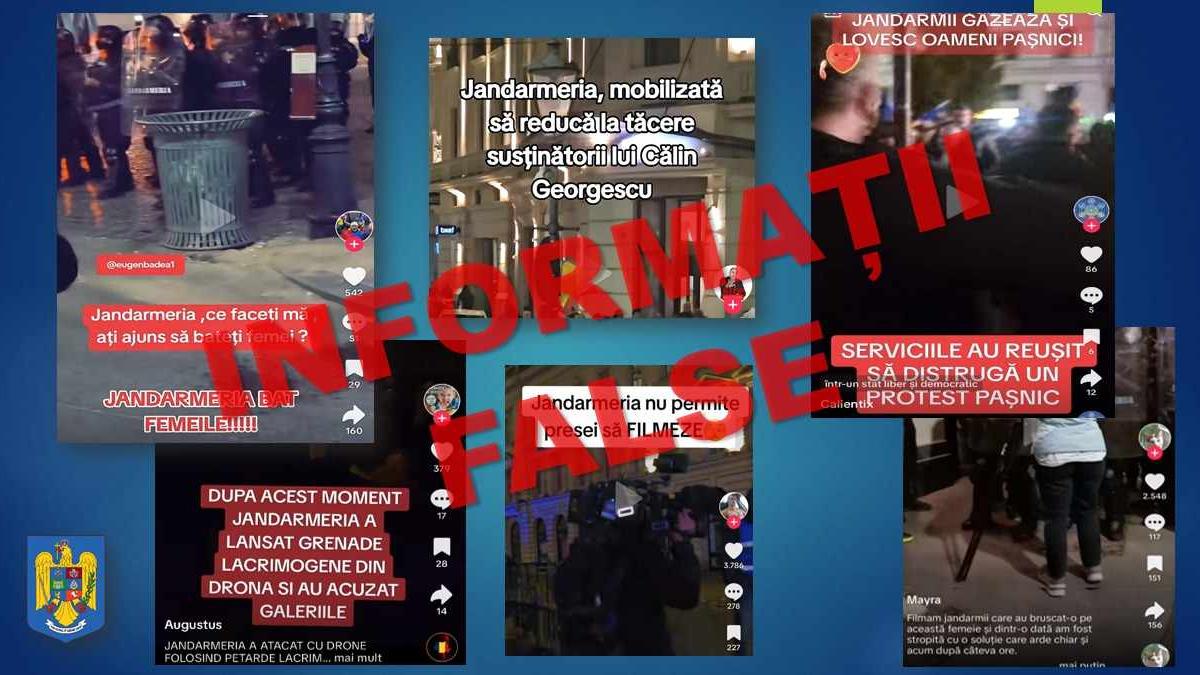 campanie masiva de dezinformare pe tiktok sunt raspandite imagini vechi cu jandarmi care intervin la batai intre galerii