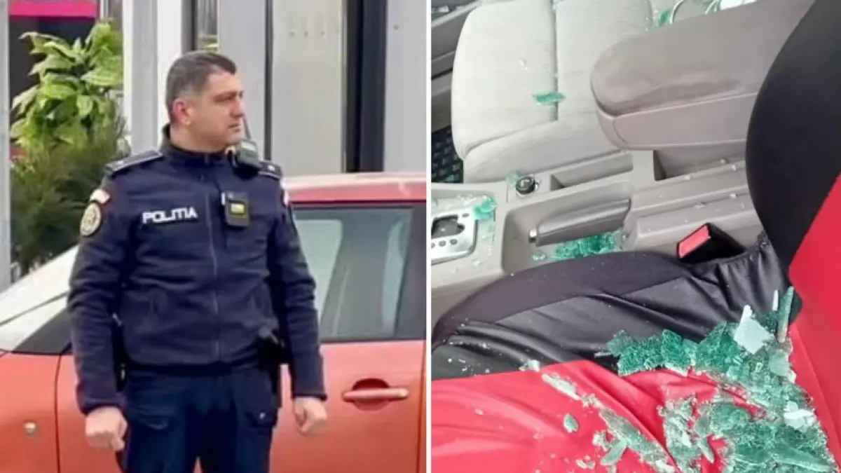 un copil de 2 ani care a ramas blocat intr o masina salvat de un politist cel mic risca sa se sufoce un erou