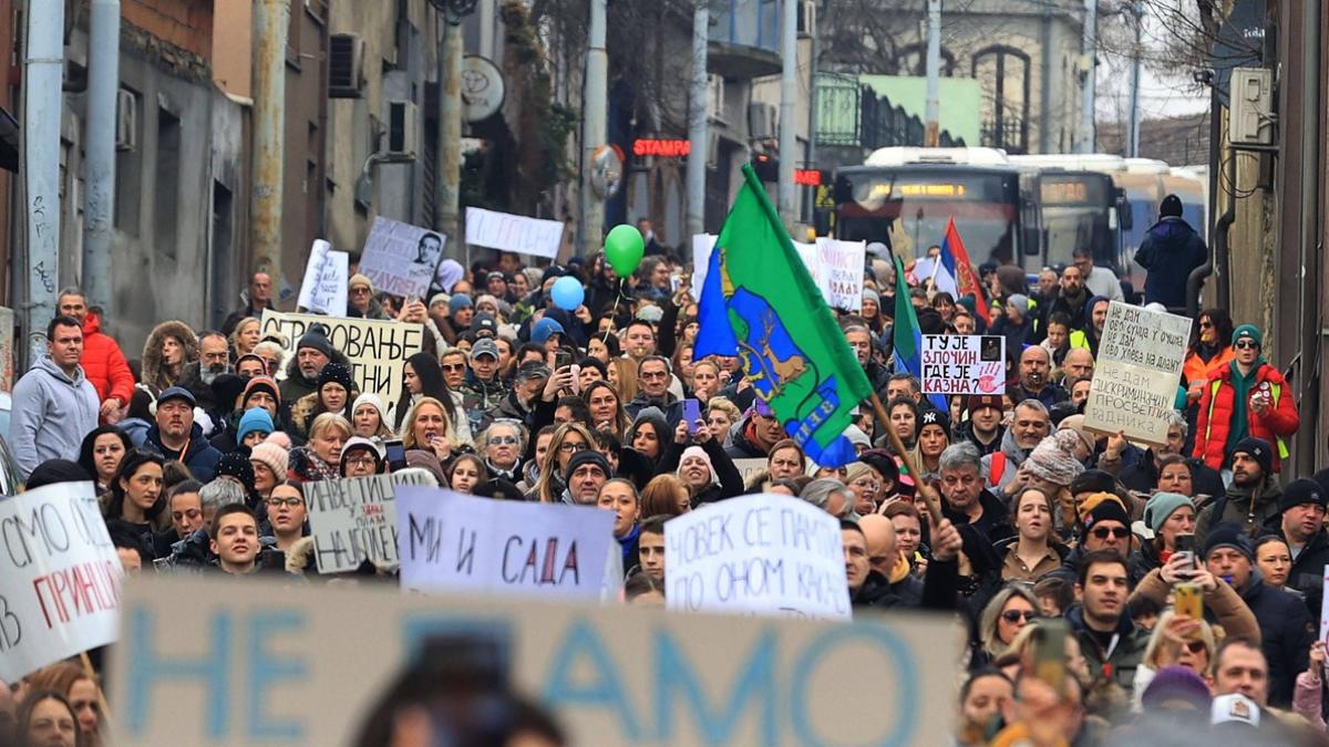 Manifestatie anti Vucic in Serbia februarie 2025
