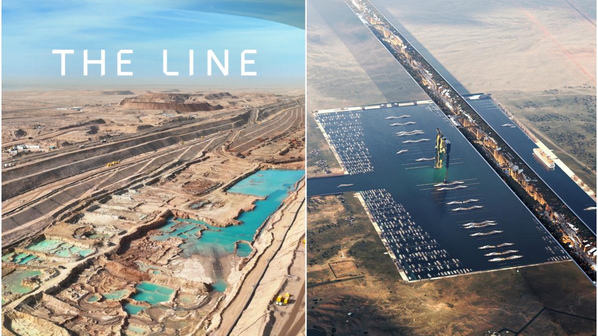 megaorasul futurist in forma de zid care va strabate desertul din arabia saudita prinde contur imagini de pe santierul the line megaorasul futurist in forma de zid care va strabate desertul din arabia saudita prinde contur imagini de pe santierul the line