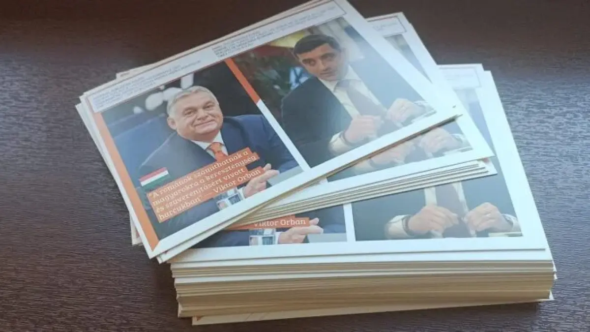 george simion apare alaturi de viktor orban in pliante electorale cu mesaje in limba maghiara budapesta spune ca nu i a dat acordul