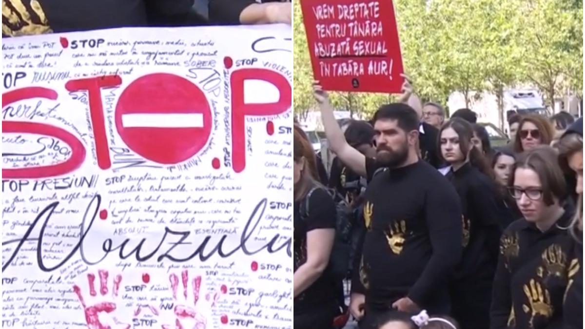 protest fata de tergiversarea dosarului de viol de la scoala de vara aur deschis acum doi ani oamenii s au adunat la parchet