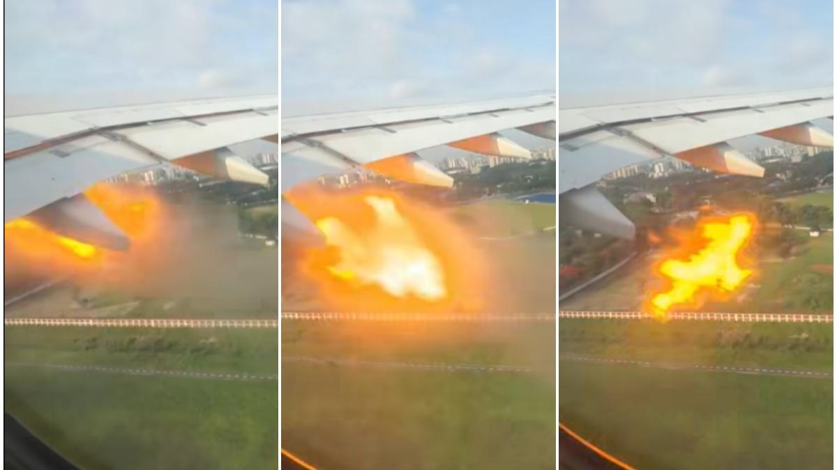panica la bordul unui avion turkish airlines momentul in care un motor ia foc imediat dupa decolare