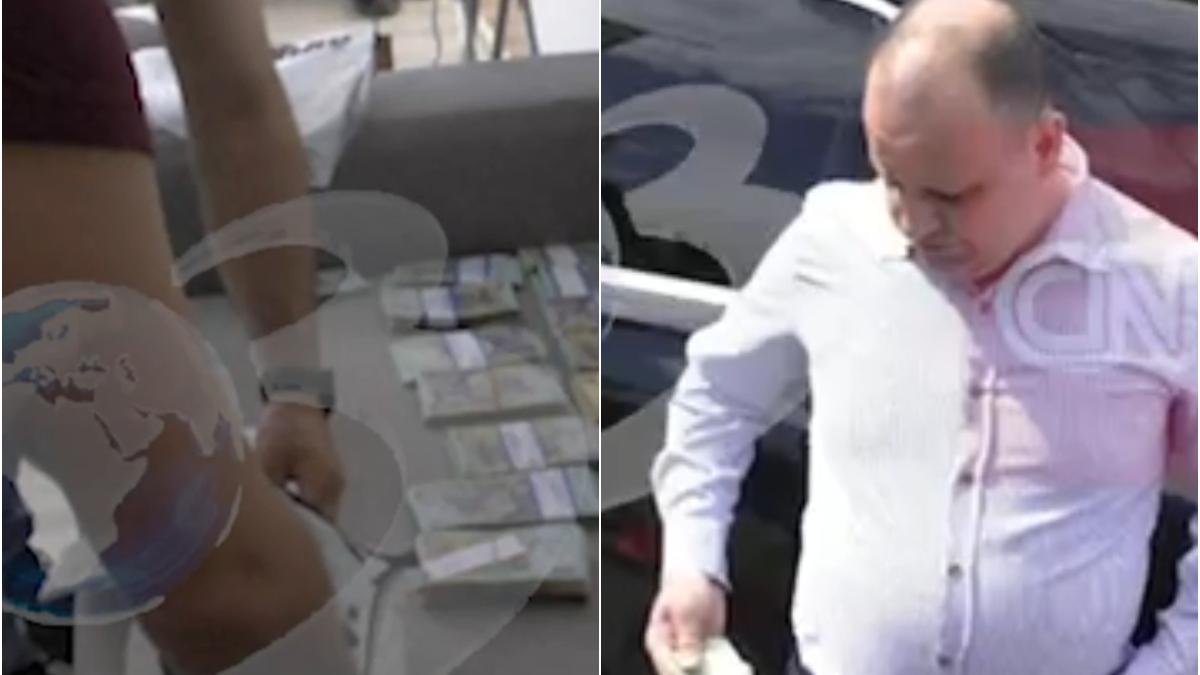 momentul in care un inspector anaf primea mita mii de euro de la o femeie de afaceri banii erau numarati pe capota unei masini