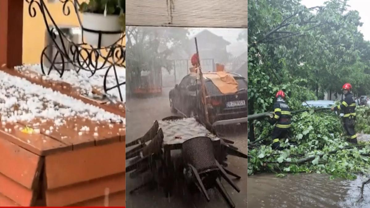 ploile torentiale si grindina au facut prapad in tara strazile au fost transformate in rauri tramvaiele au ramas blocate pe sine