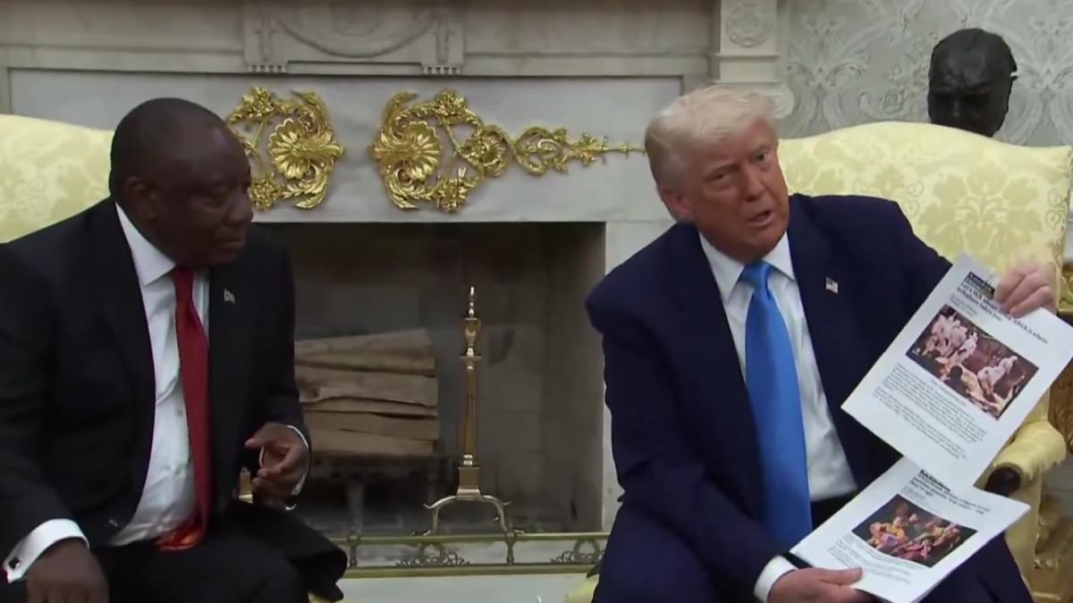 trump a luat o poza de pe internet cu morti din congo pentru a l acuza de genocid impotriva albilor pe presedintele din africa de sud
