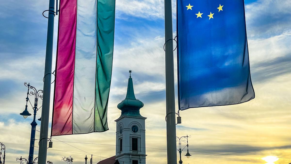 steagul Ungariei si al Uniunii Europene