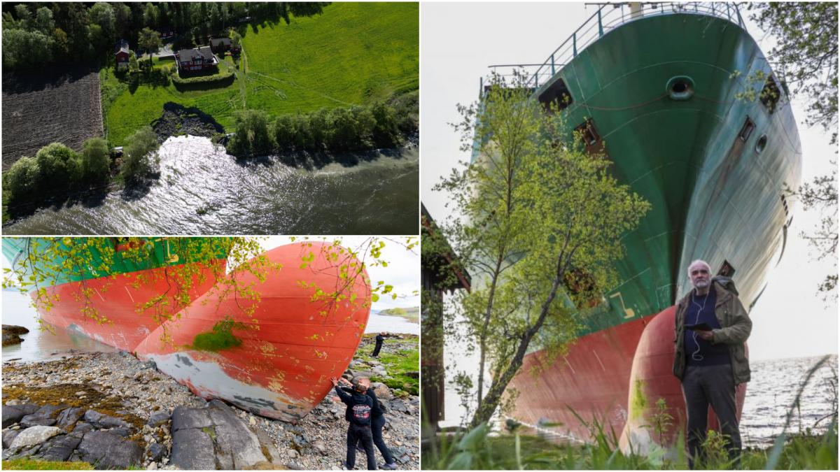 vaporul care a esuat in curtea unui norvegian a fost repus pe apa proprietarul casei mi a parut bine sa l cunosc