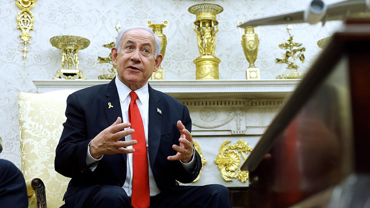 poza de pe 7 aprilie 2025 cu Benjamin Netanyahu, la Casa Albă