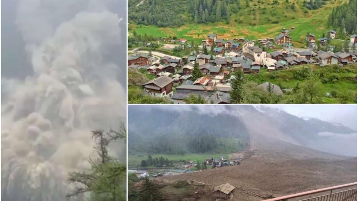 video o avalansa de gheata noroi si pietre a ingropat un sat din elvetia