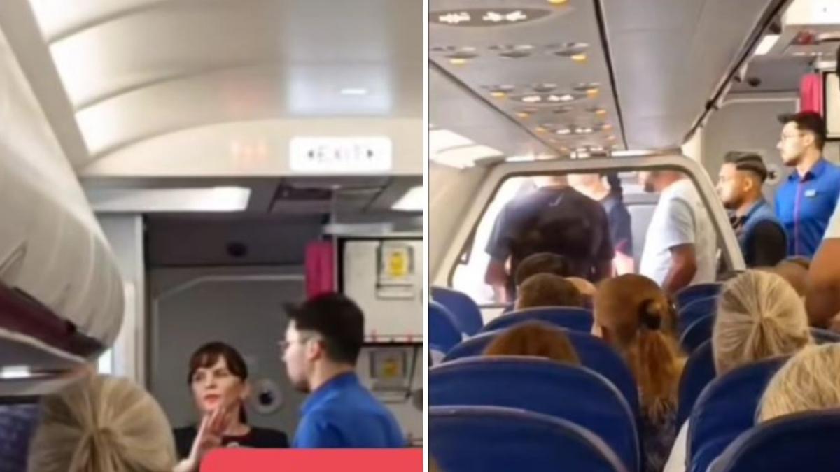 imagini cu bataia dintr un avion wizz air pe aeroportul otopeni vor sa l bata pe pilot politistii au intervenit de urgenta