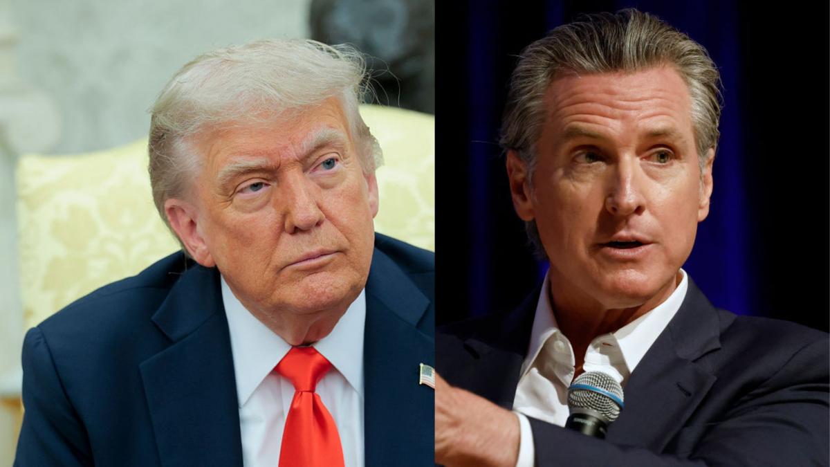 trump stanga si newsom dreapta