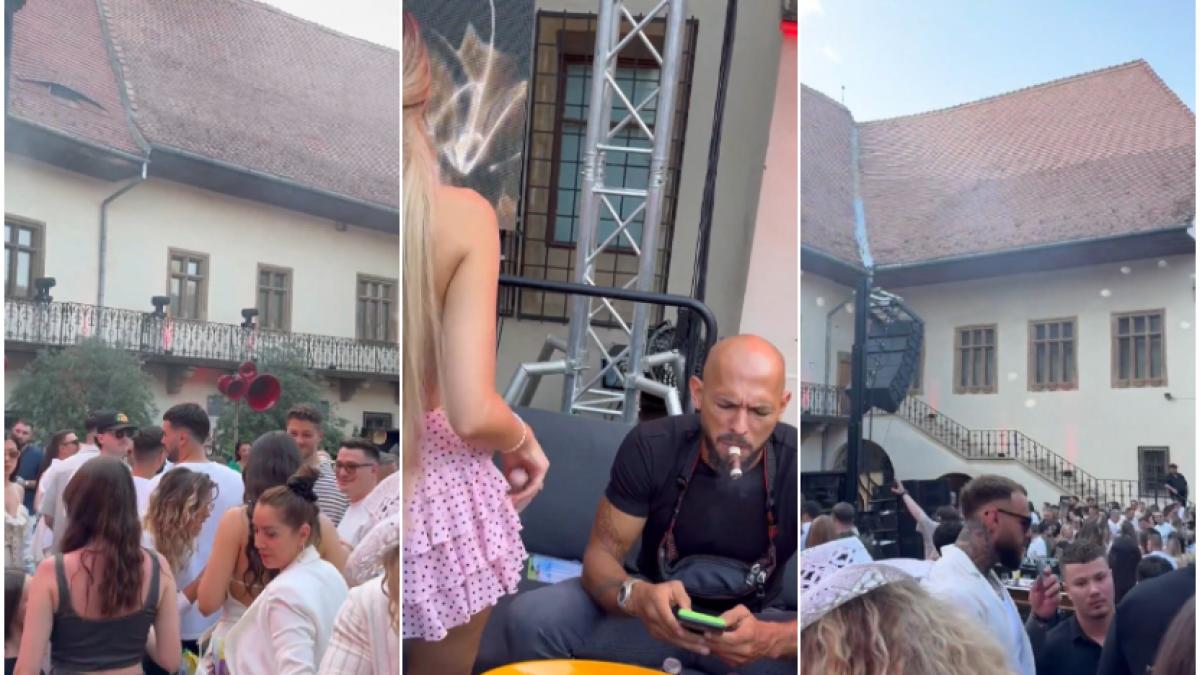 Andrew Tate a fost la petrecere la Brukenthal, în Sibiu. Invitații s-au distrat printre artefacte în curtea unui muzeu