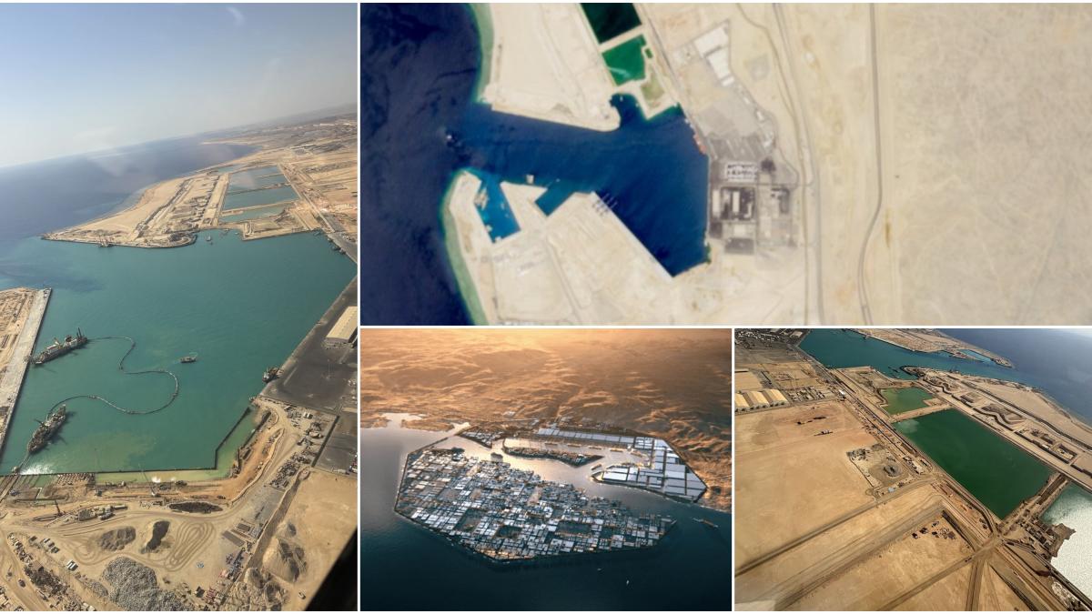 imagini din satelit arata progrese uriase la portul oxagon locatie strategica pentru mega proiectul neom din arabia saudita