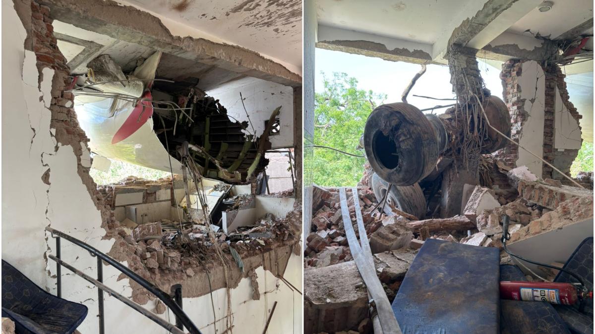 imagini de la locul tragediei aviatice din india avionul cu 244 de oameni s a prabusit peste cladirea unui hostel pentru medici