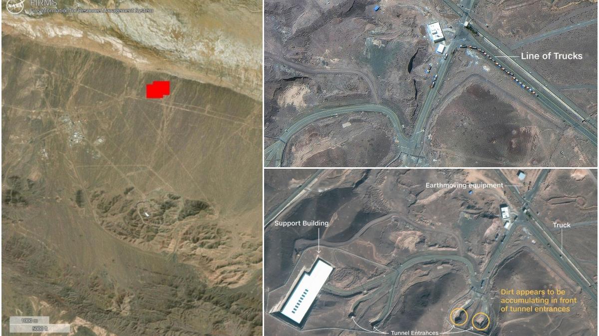 satelitii nasa au detectat semnaturi termice la situl nuclear fordo ce aratau imaginile din satelit cu o zi inainte de atacul sua