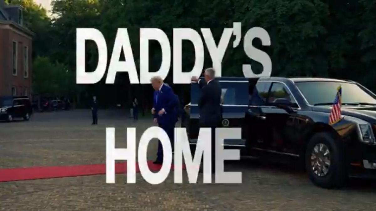 casa alba publica un videoclip cu intoarcerea lui trump de la summitul nato pe melodia hey daddy