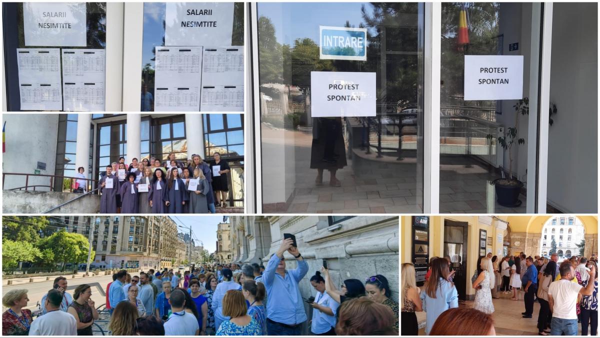 val de proteste spontane in institutiile de stat dupa reducerea sporurilor angajatii si au pus in geam salariile nesimtite