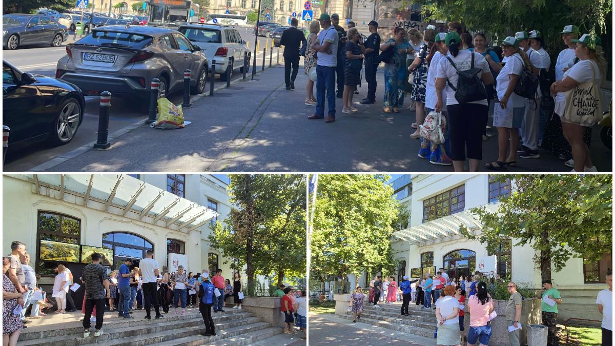 protest spontan la ministerul muncii angajatii de la primaria sector 3 si cei din asistenta sociala refuza sa mai lucreze