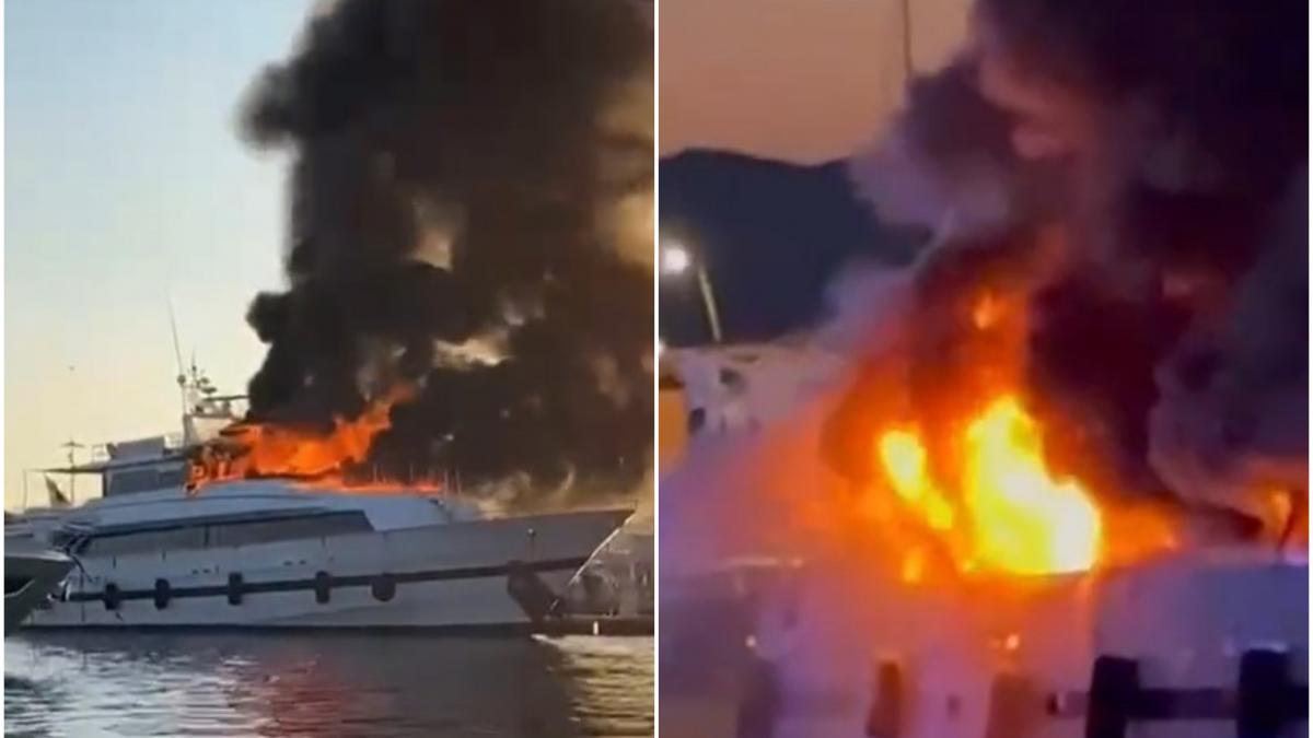 un iaht de lux a luat foc in portul din saint tropez vasul de 80 000 lire s a facut scrum