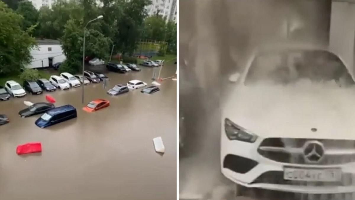 imagini cu moscova sub ape dupa o furtuna puternica statiile de metrou au fost inundate 3 oameni au murit loviti de fulger