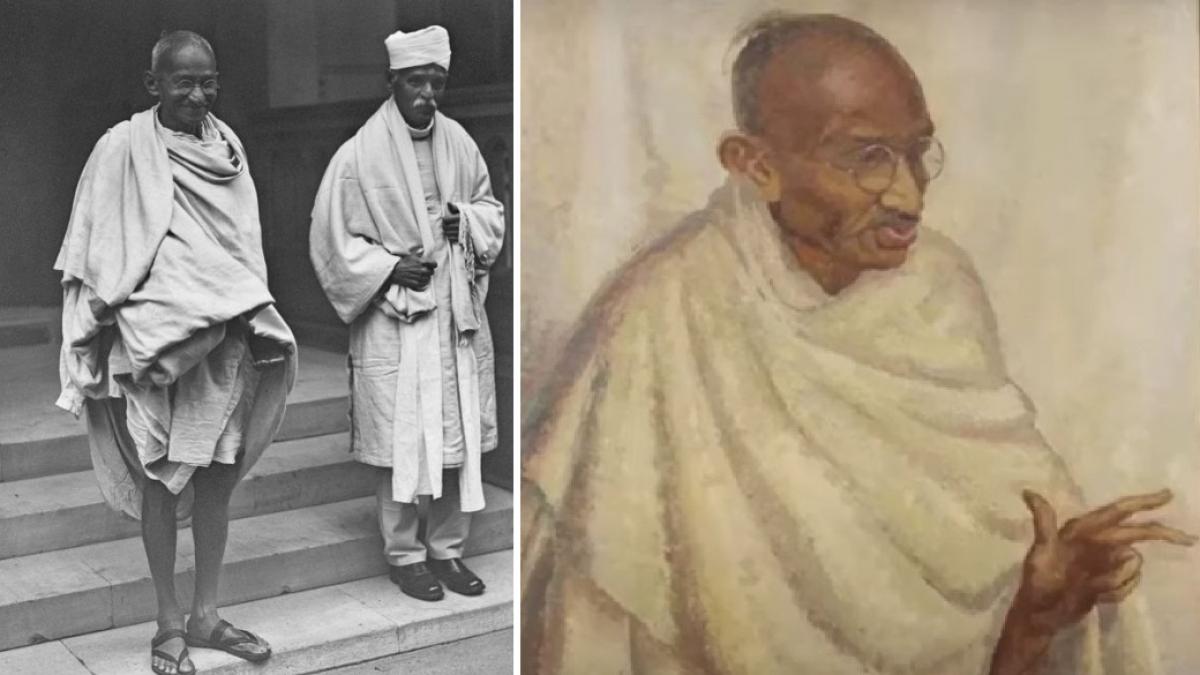 un portret rar al lui gandhi pictat in ulei s a vandut la dublul pretului estimat la o licitatie din londra